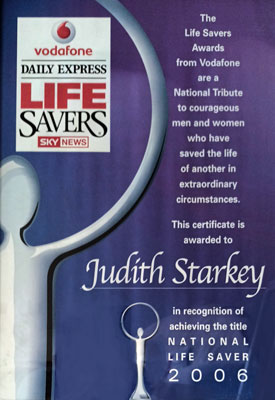 Judith, life savers award 2006